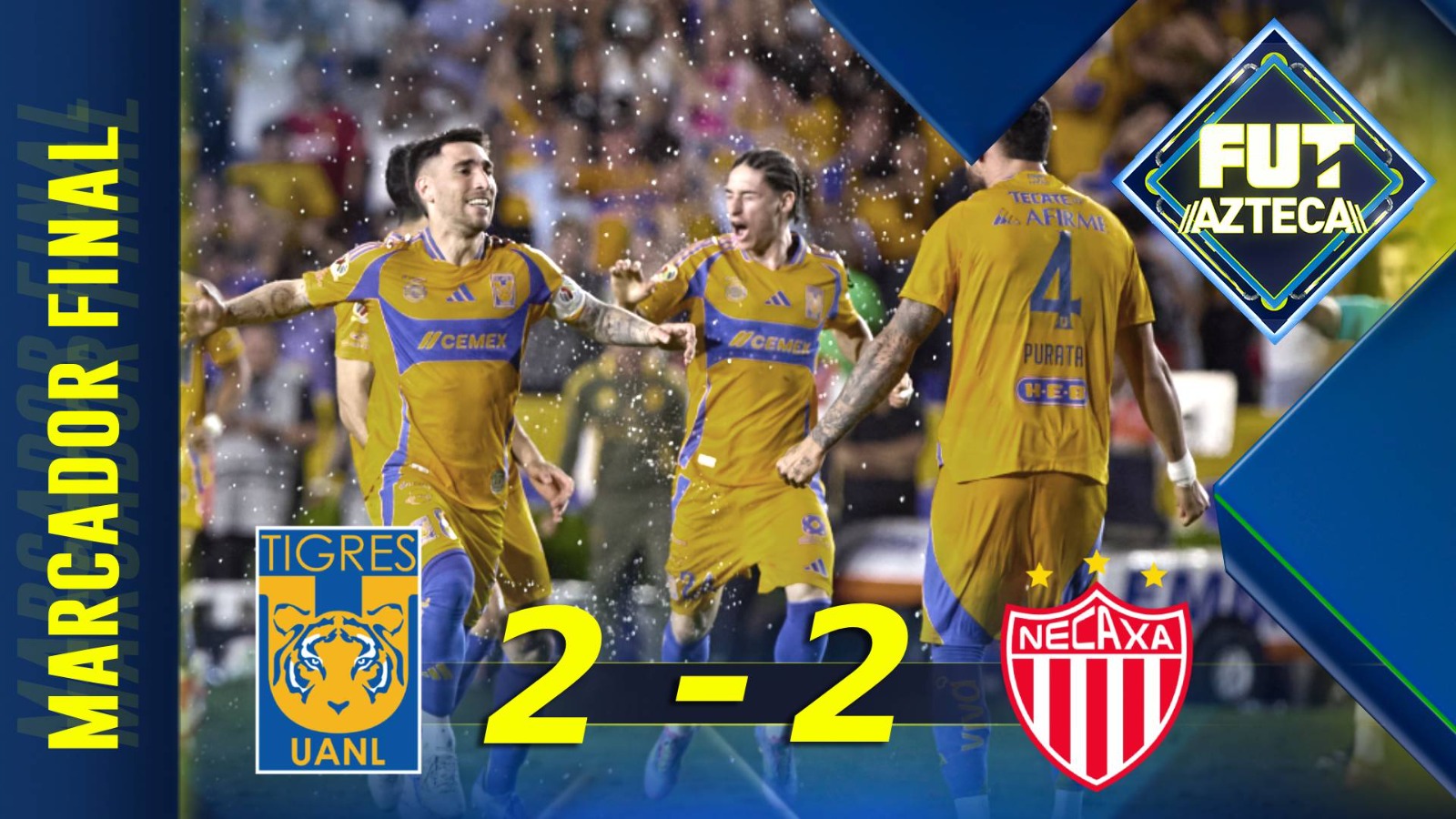 Resumen Tigres 2-2 Necaxa Cuartos Final Vuelta Clausura 2025