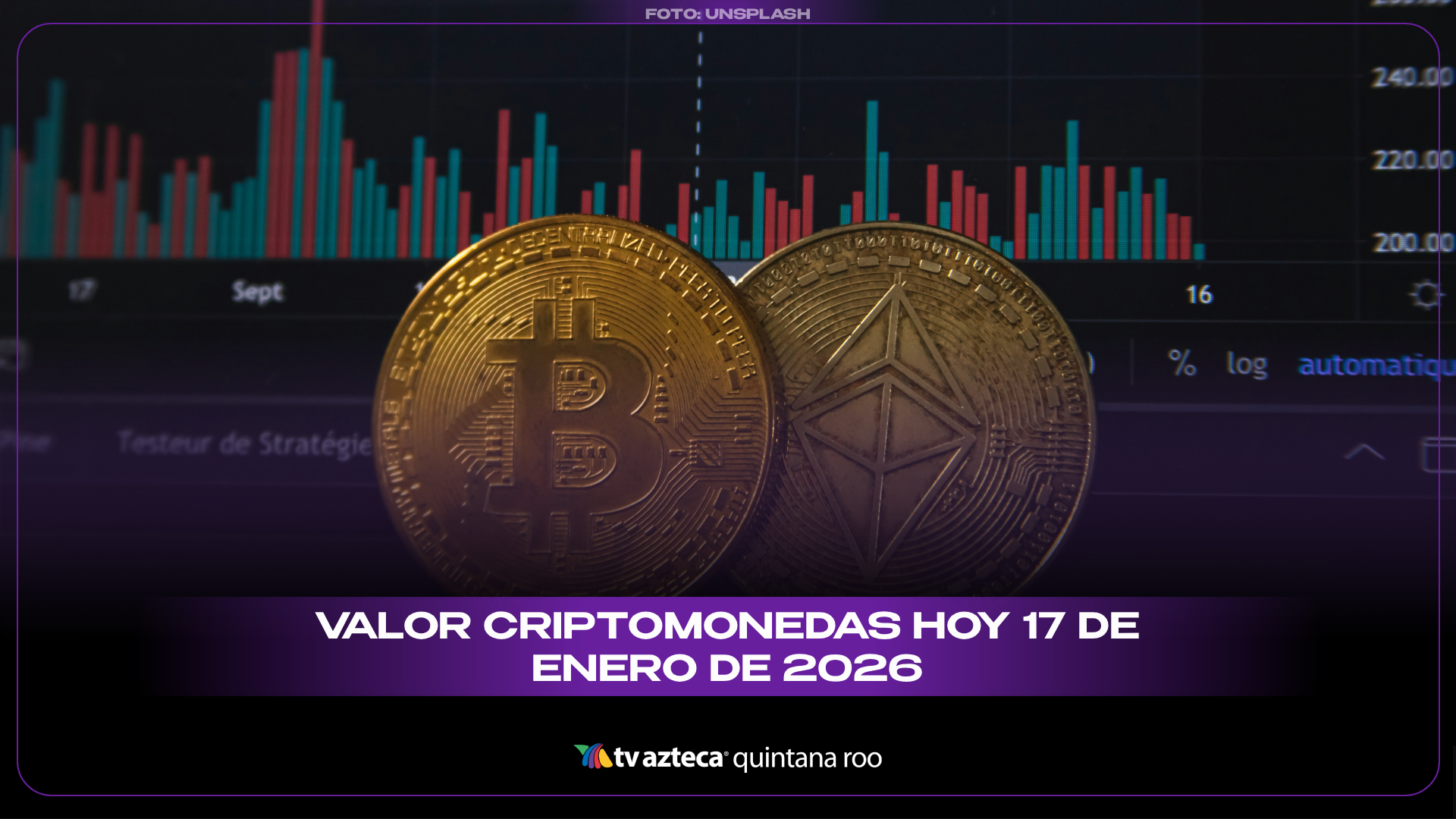 Valor de criptomonedas en México hoy, 17 de enero de 2026