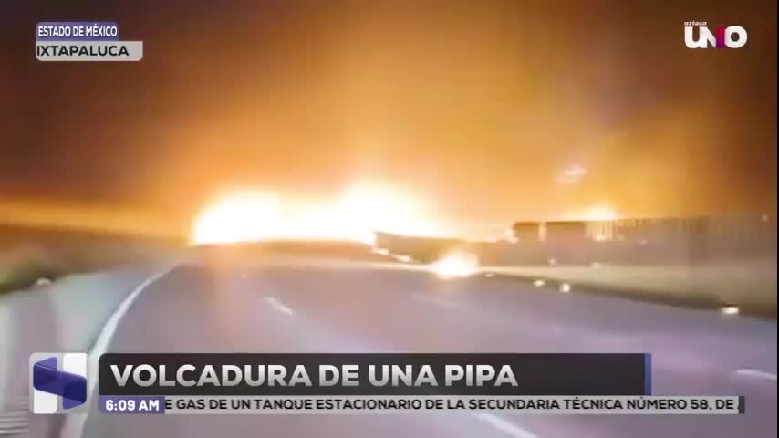 Volcadura de pipa en la autopista México-Puebla causa cierre