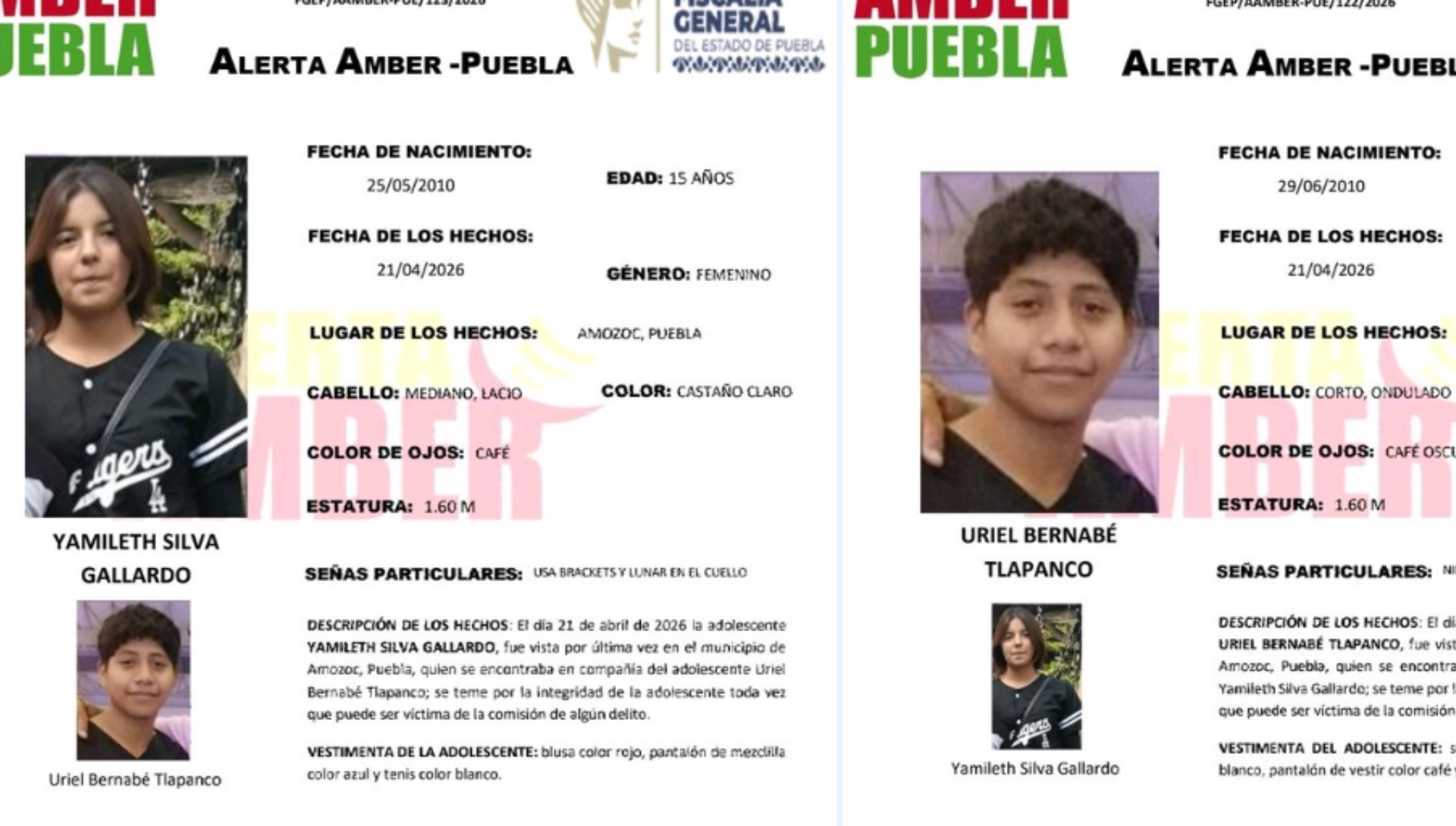 Activan ALERTA AMBER en Puebla por la desaparición de dos menores en Amozoc