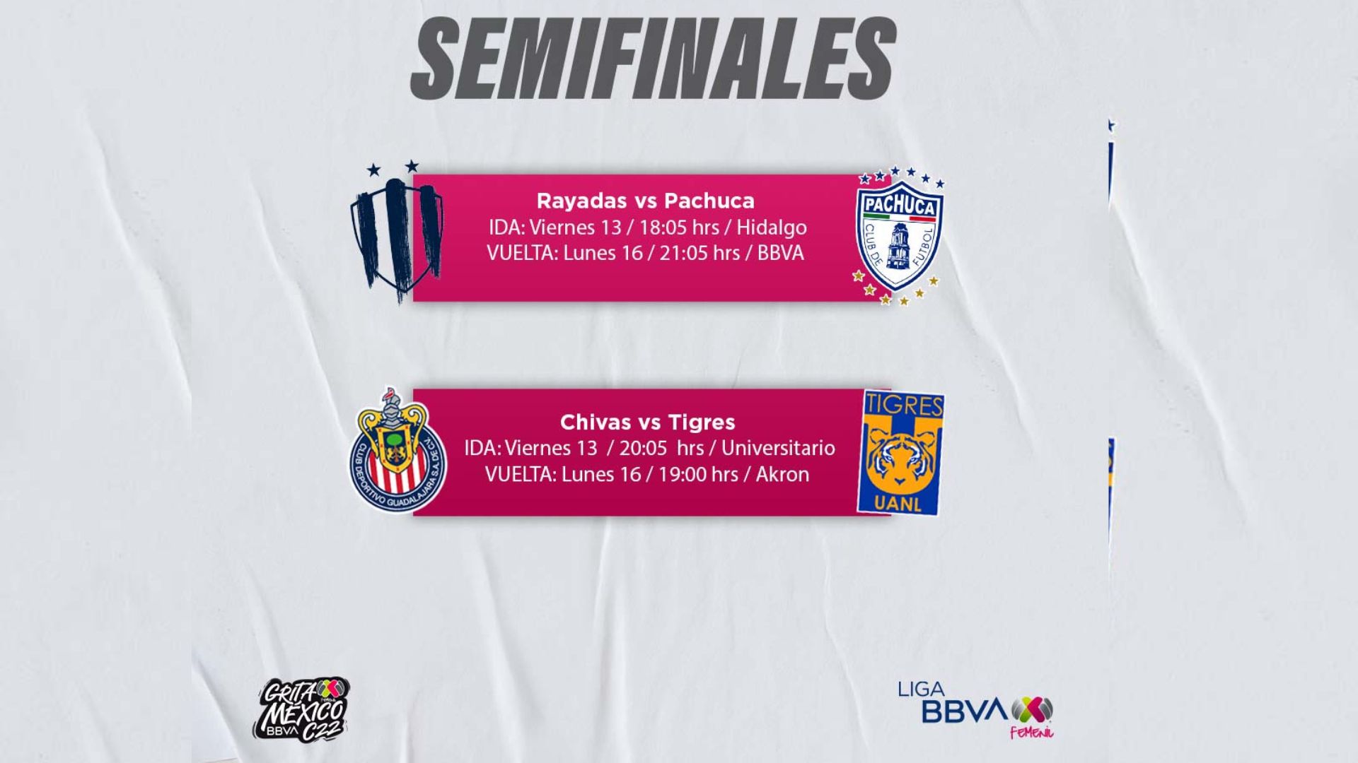 Listas las semifinales de la Liga MX Femenil