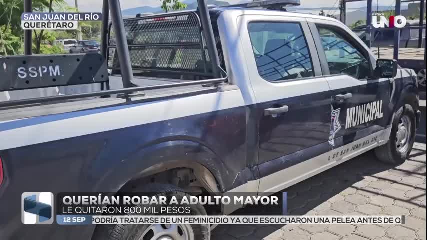 Dos hombres detenidos tras intentar robar 800 mil pesos a un adulto mayor