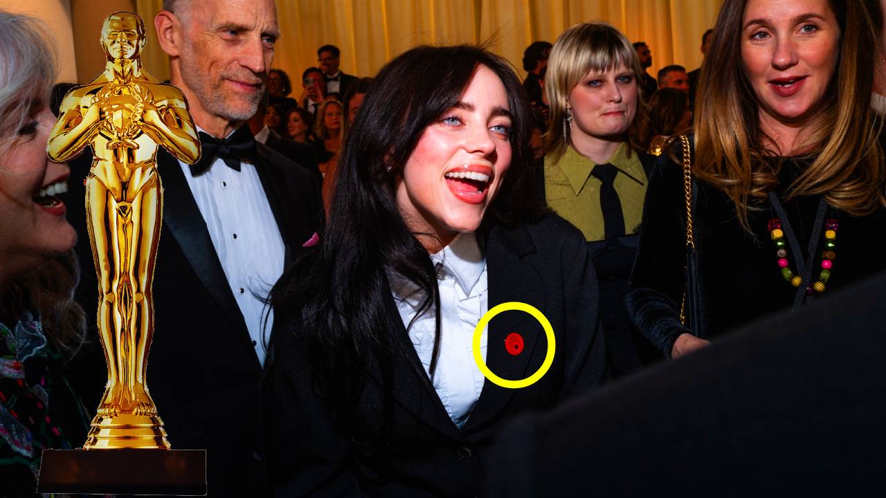 ¿Qué significa el pin rojo de Billie Eilish en los Premios Oscar 2024?