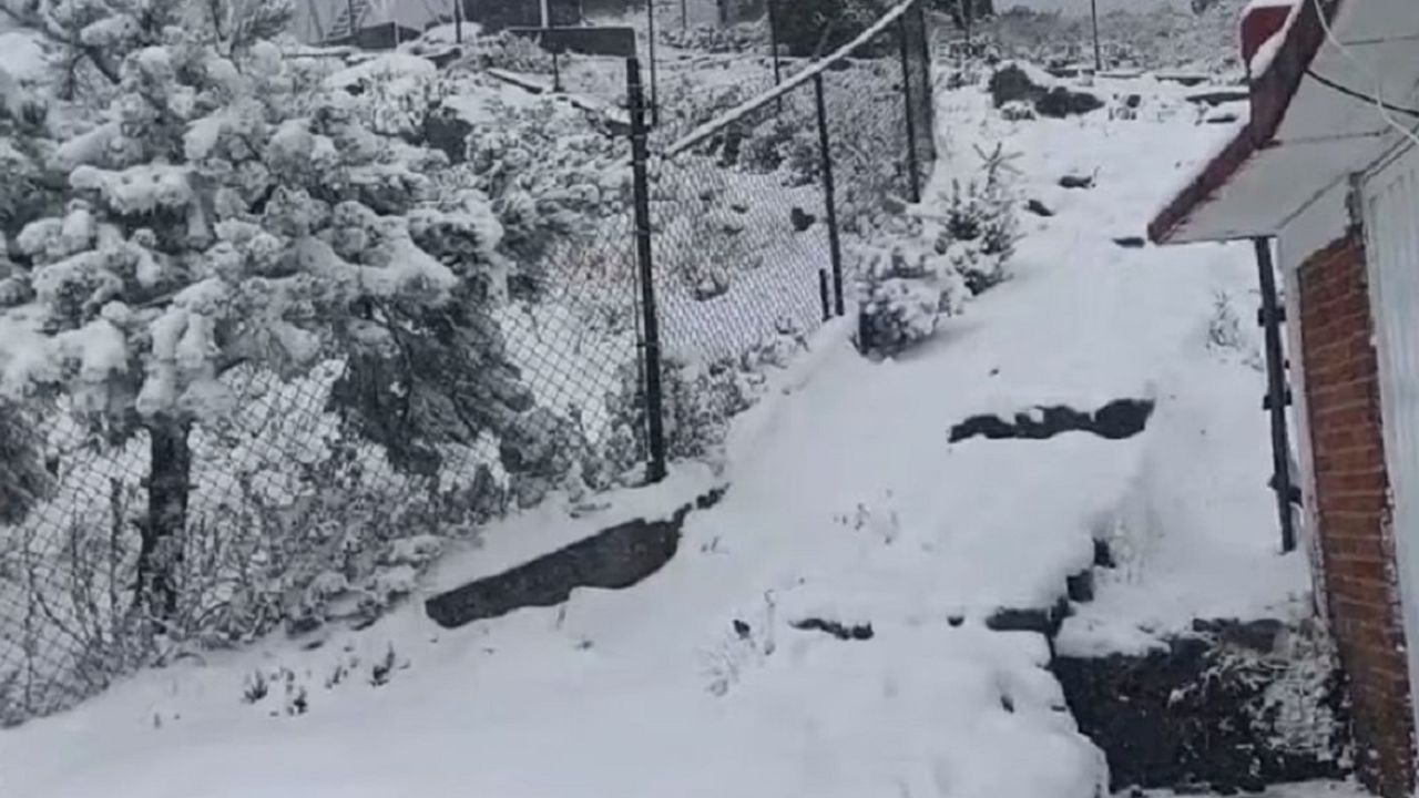 VIDEO: Captan nevada en Paso de Cortés; así transformó el paisaje volcánico en Puebla