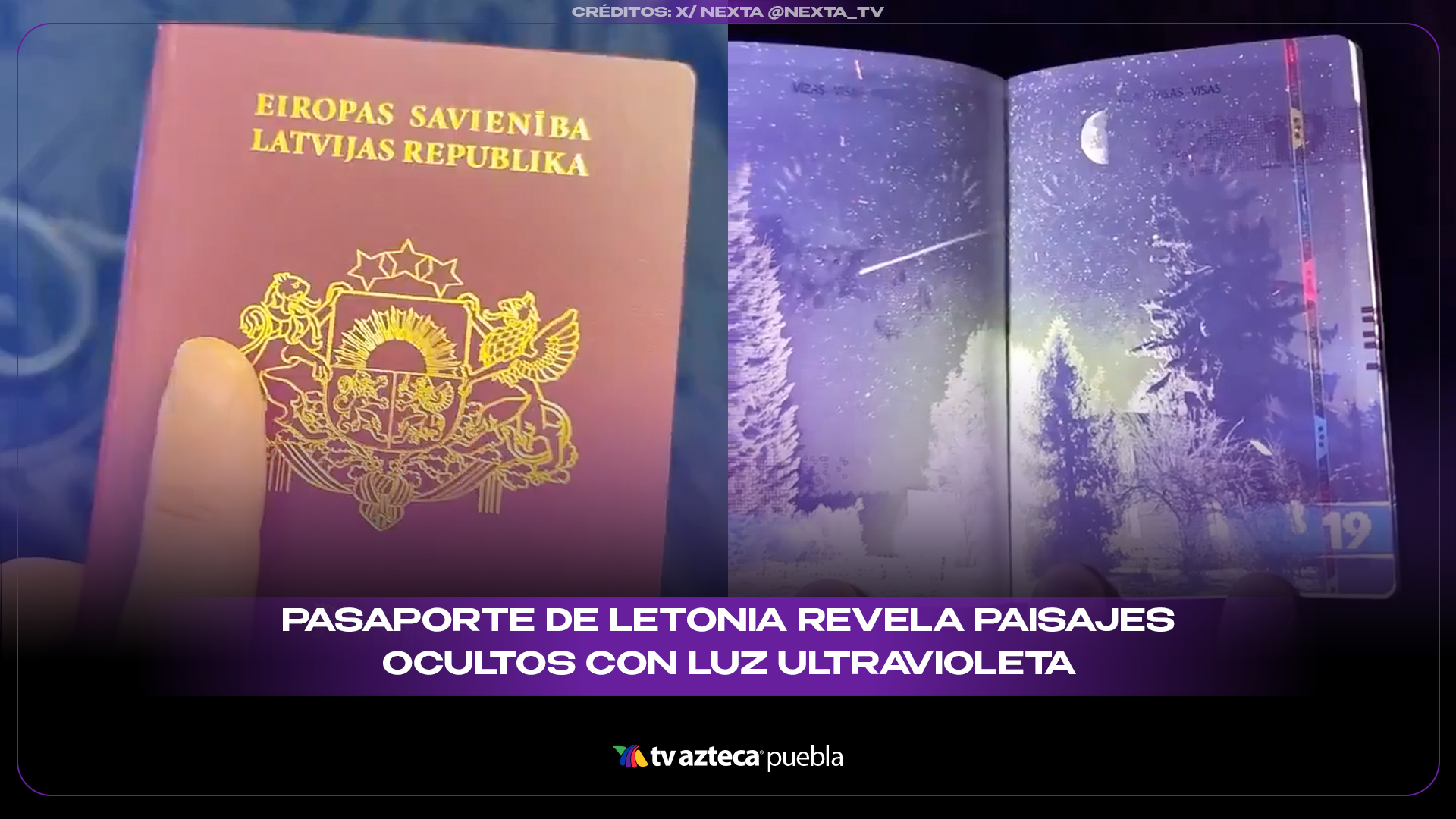 Pasaporte de Letonia revela paisajes ocultos con luz ultravioleta
