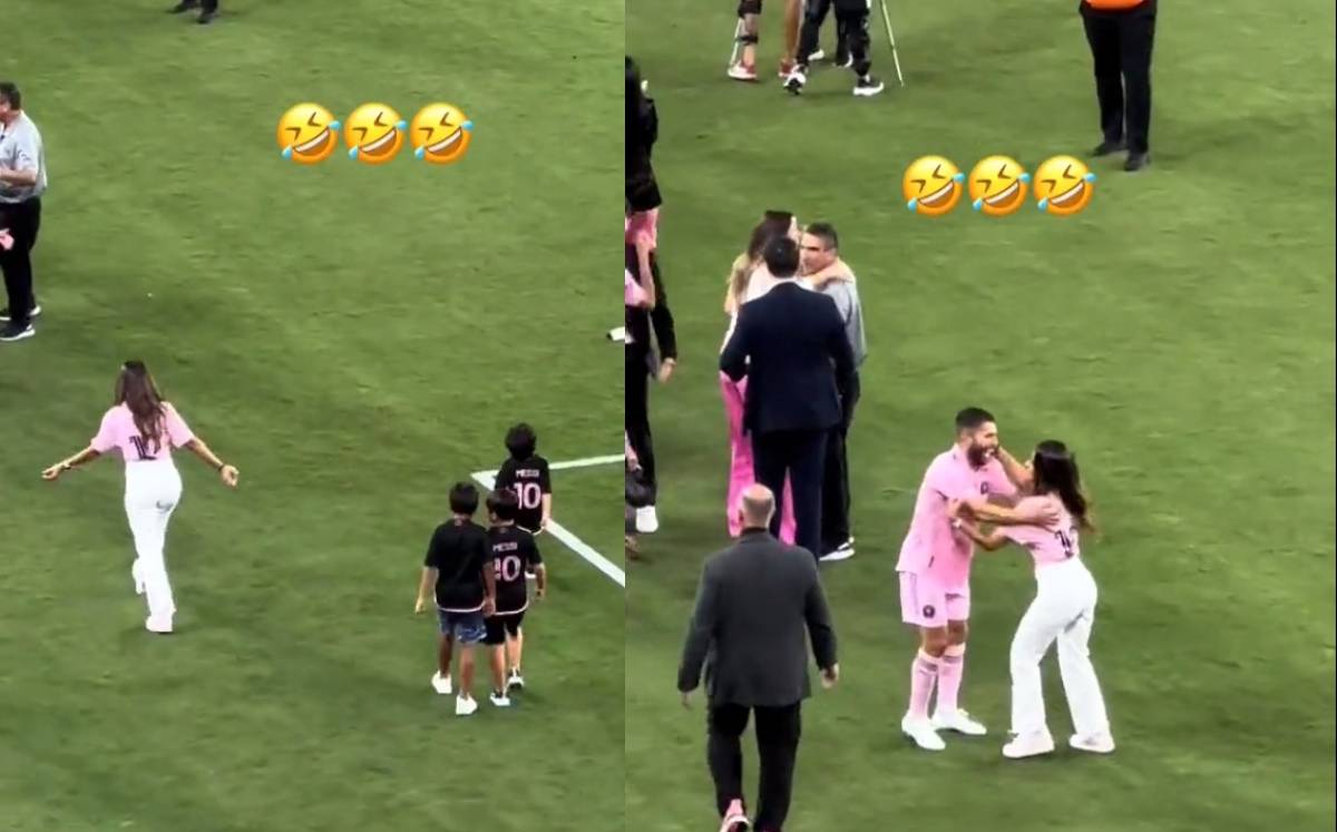 Antonela Rocuzzo casi besa a Jordi Alba; lo confundió con Messi
