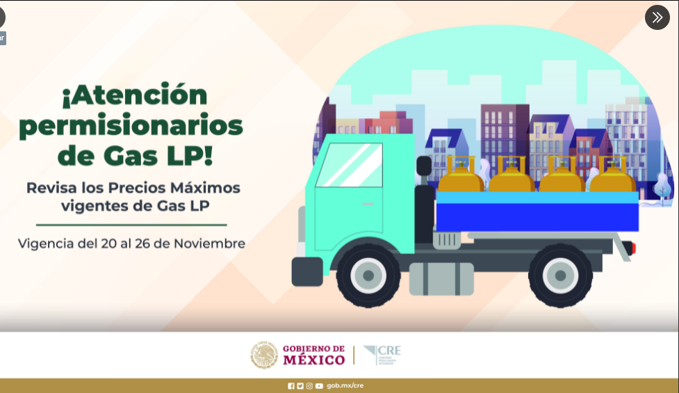 Precios del Gas LP del 20 al 26 de noviembre