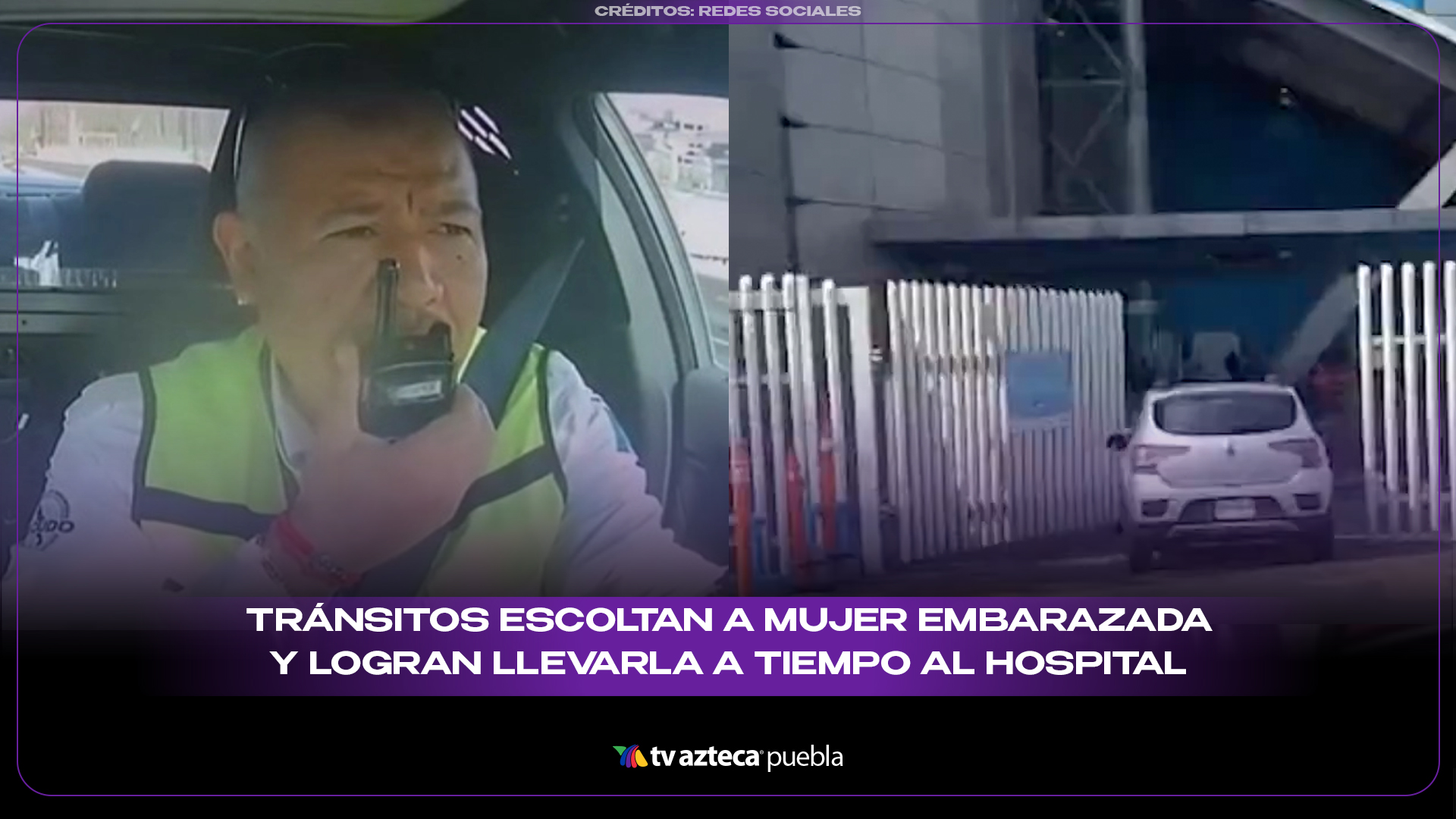 Tránsitos escoltan a mujer embarazada y logran llevarla a tiempo al hospital