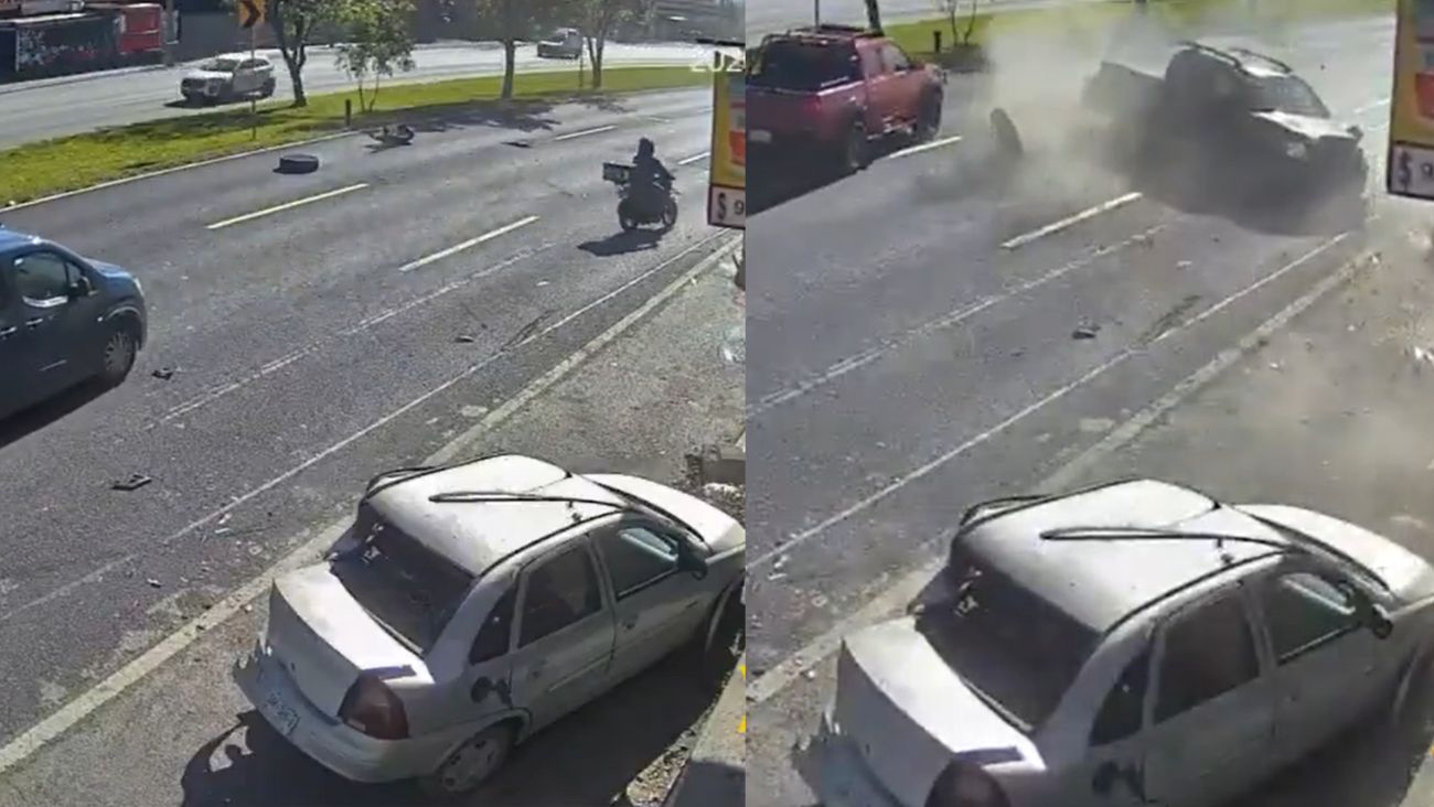 VIDEO: ¡La libró! Camioneta fuera de control chocó y casi atropella a un hombre en Nuevo León