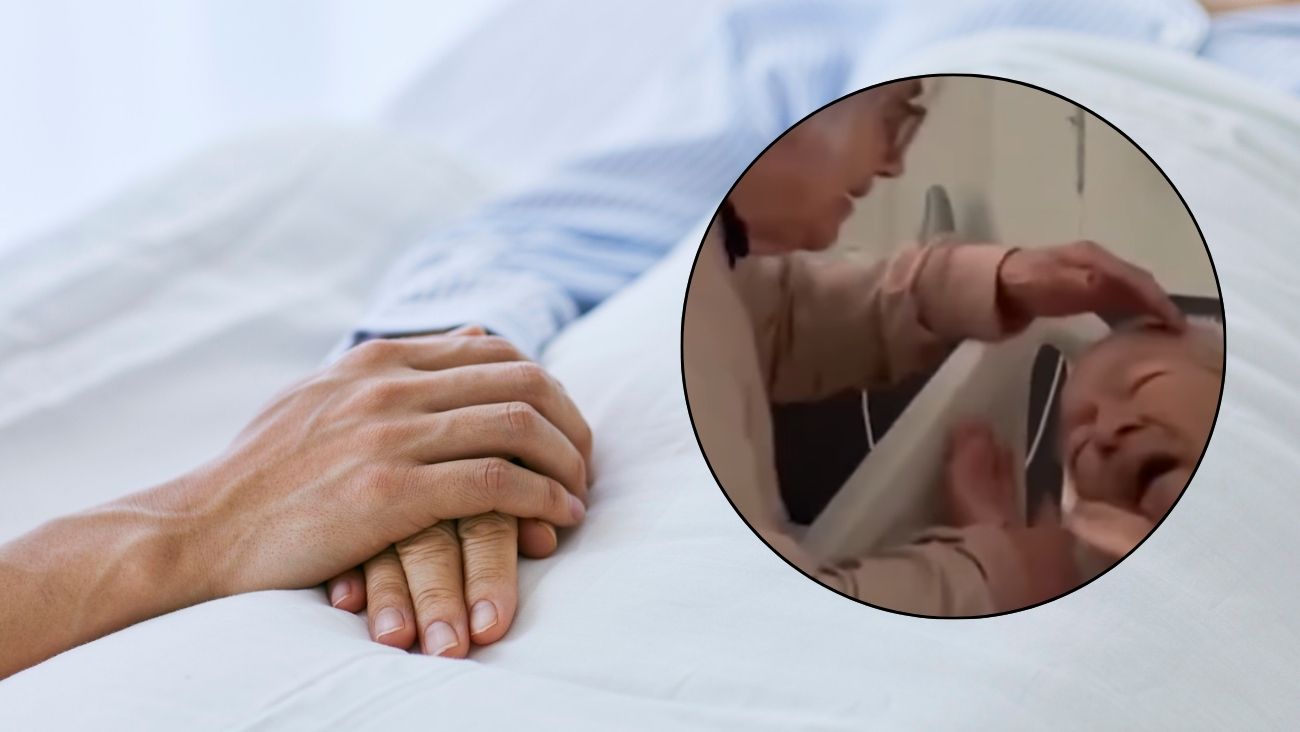 ¡Hola, mi amor! Abuelito espera a su esposa y muere segundos después | VIDEO