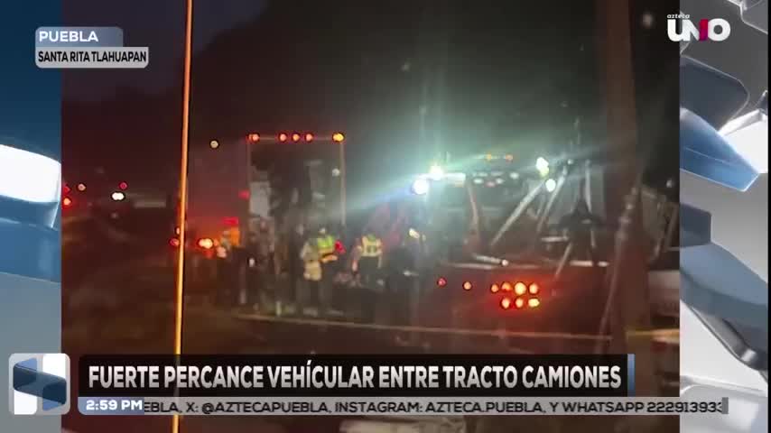 Choque provoca incendio en la autopista Puebla-Orizaba