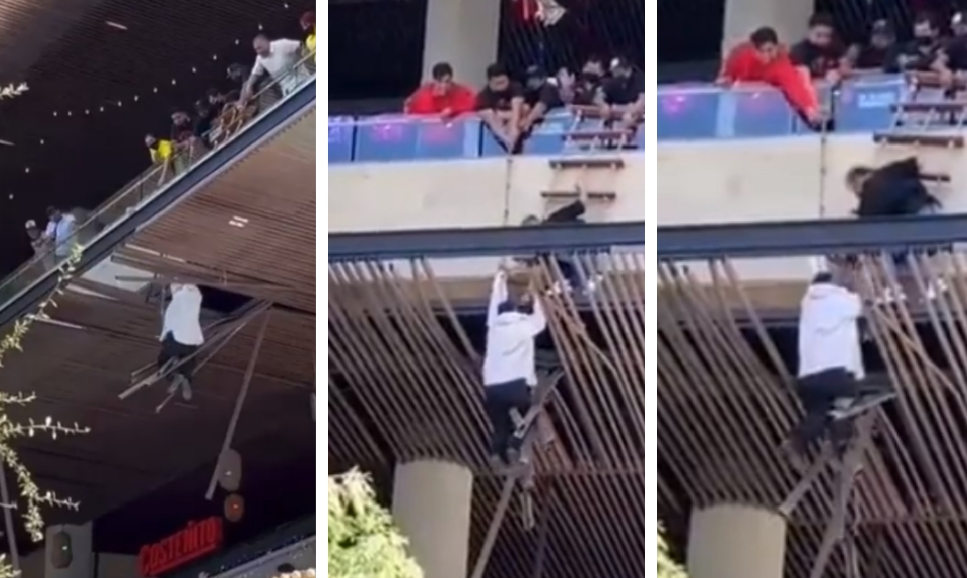 Hombre cae del segundo piso de plaza comercial en Nuevo León