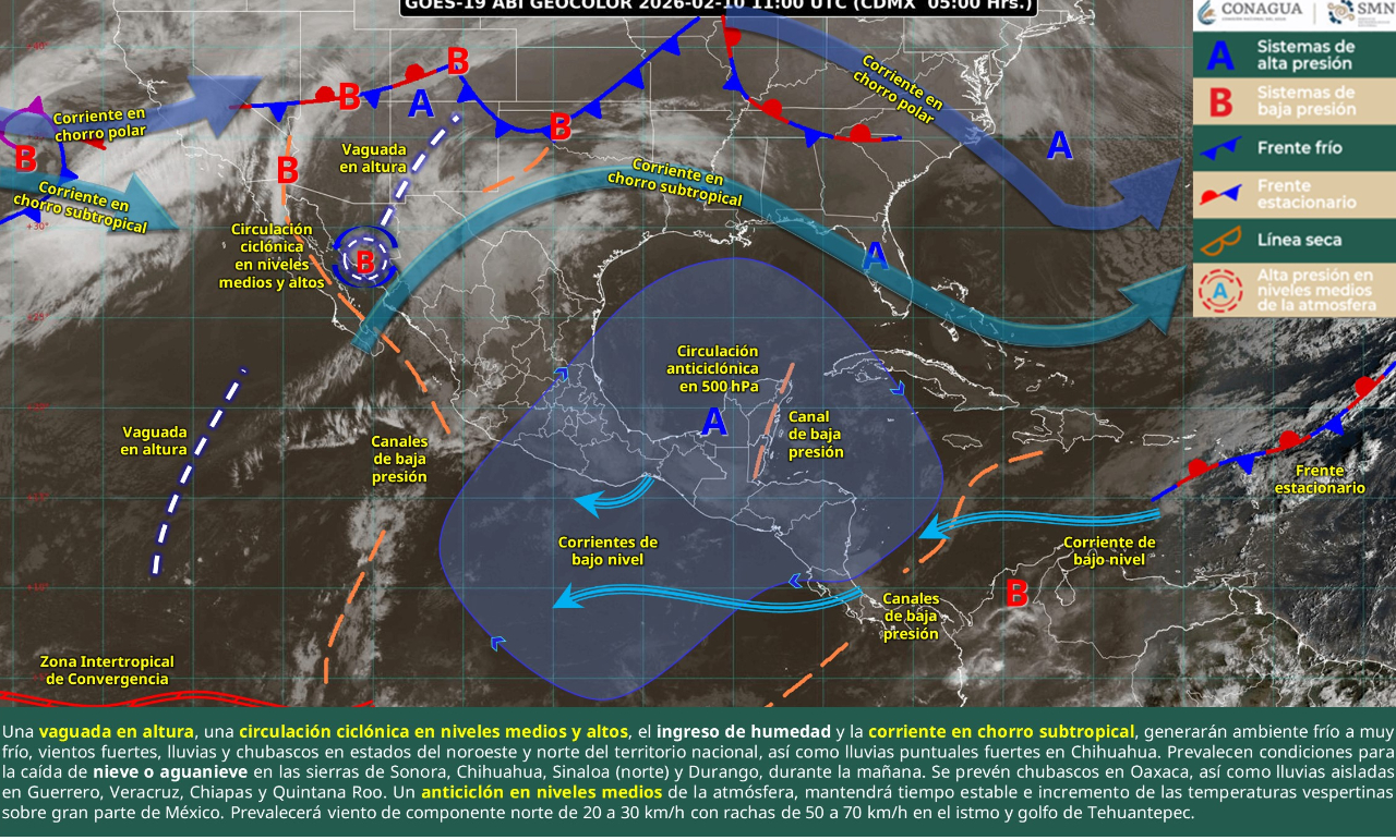 Fuertes lluvias, heladas y posible caída de aguanieve en Chihuahua: ¿Qué dice el pronóstico extendido del SMN?