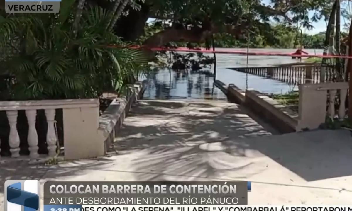 Río Pánuco es contenido con costales de arena