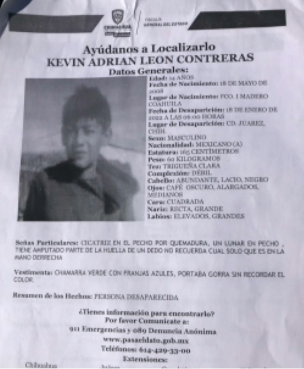 Daban por muerto a Kevin en Ciudad Juárez, era un cuerpo equivocado