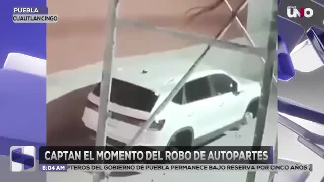 Captan el momento del robo de autopartes en la colonia San Juan de Cuautlancingo