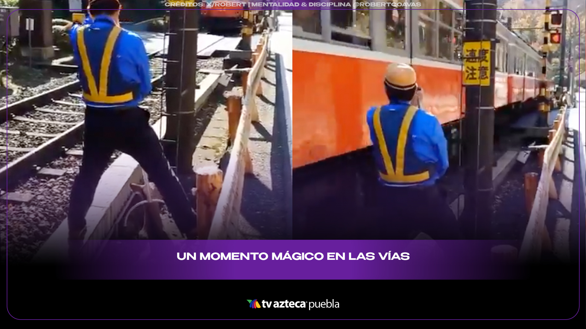Trabajador protege a un ciervo junto a las vías del tren y conmueve a redes