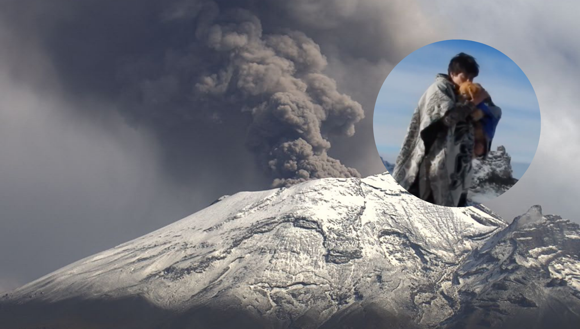 IMPRESIONANTE: Excursionista sube al cráter del volcán Popocatépetl con su perro y muestra actividad