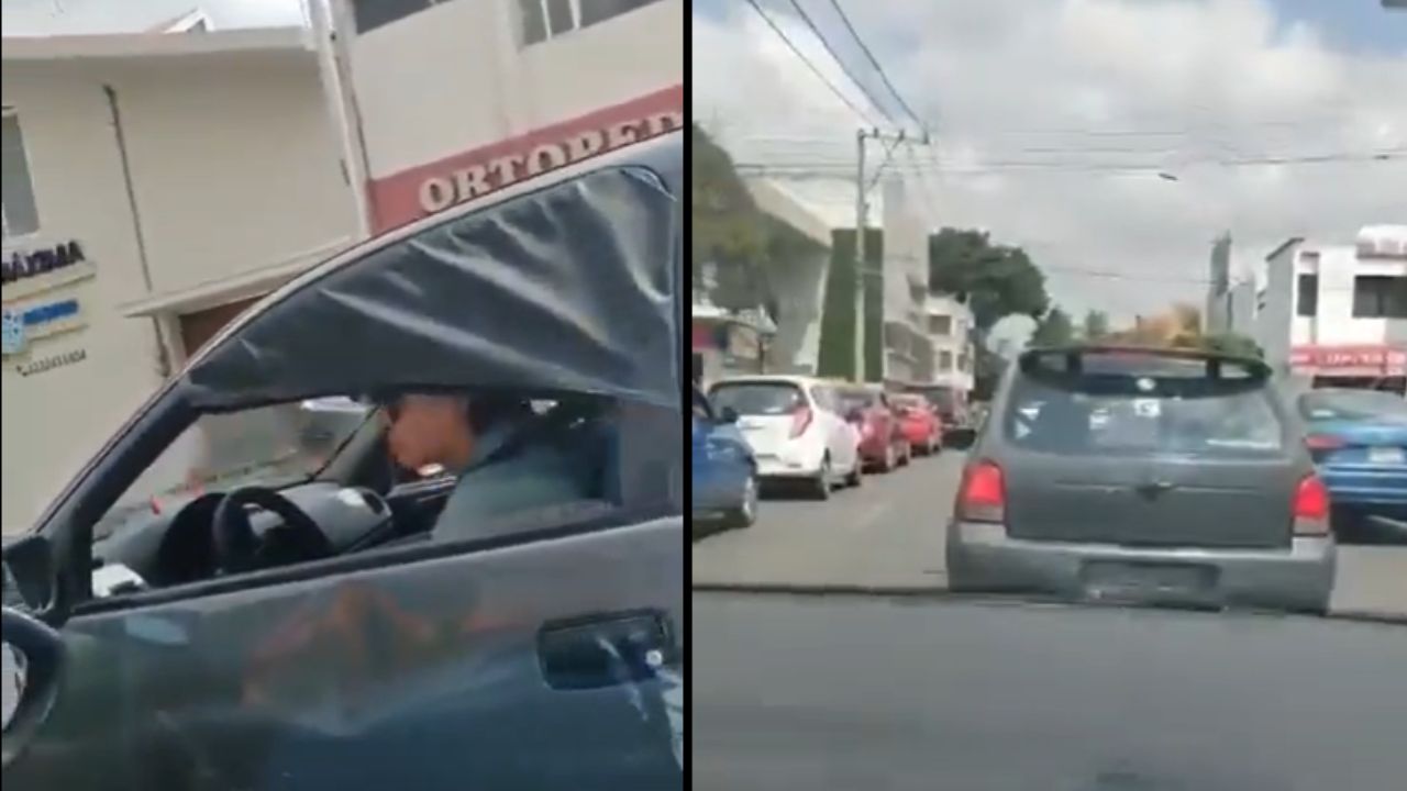 Graban presunto montachoques sobre la avenida 18 de Noviembre en Puebla