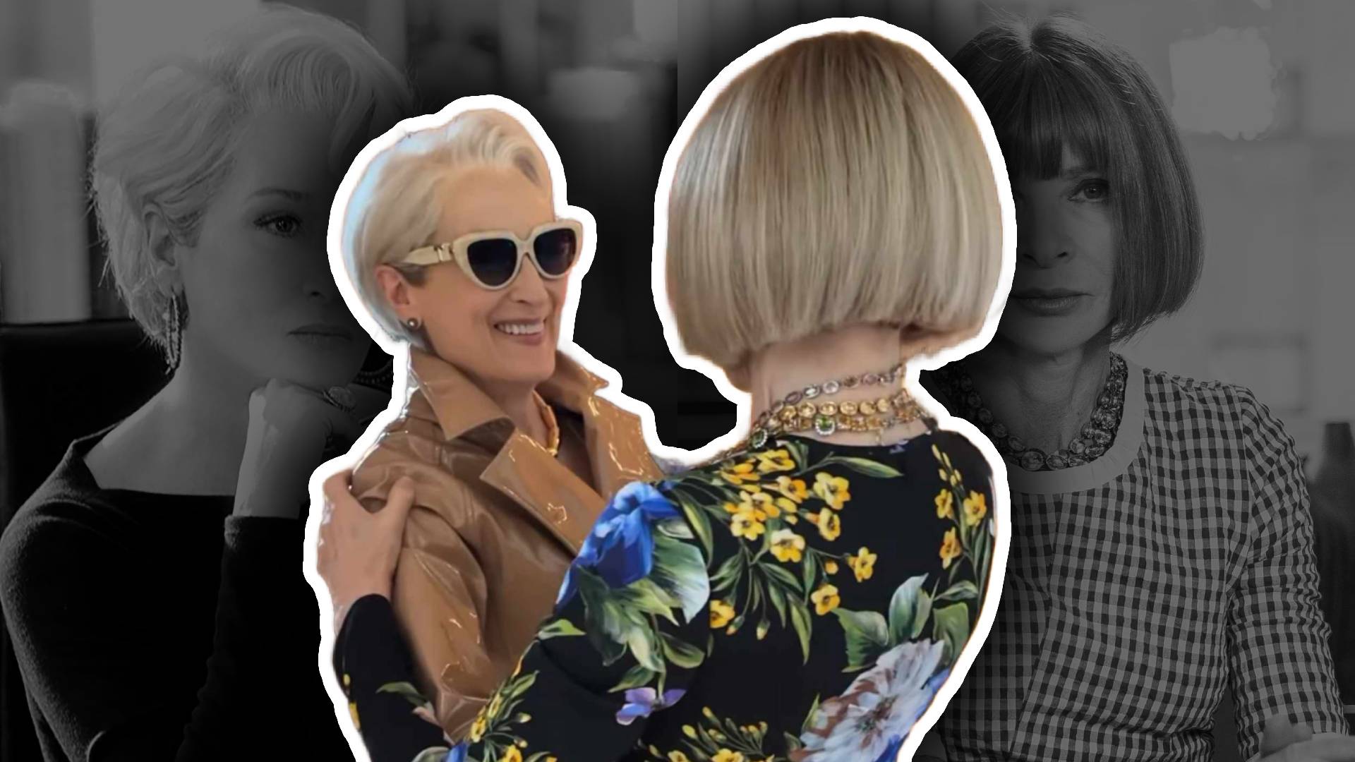Meryl Streep (en el papel de Miranda Priestley) y Anna Wintour se reúnen en Milán