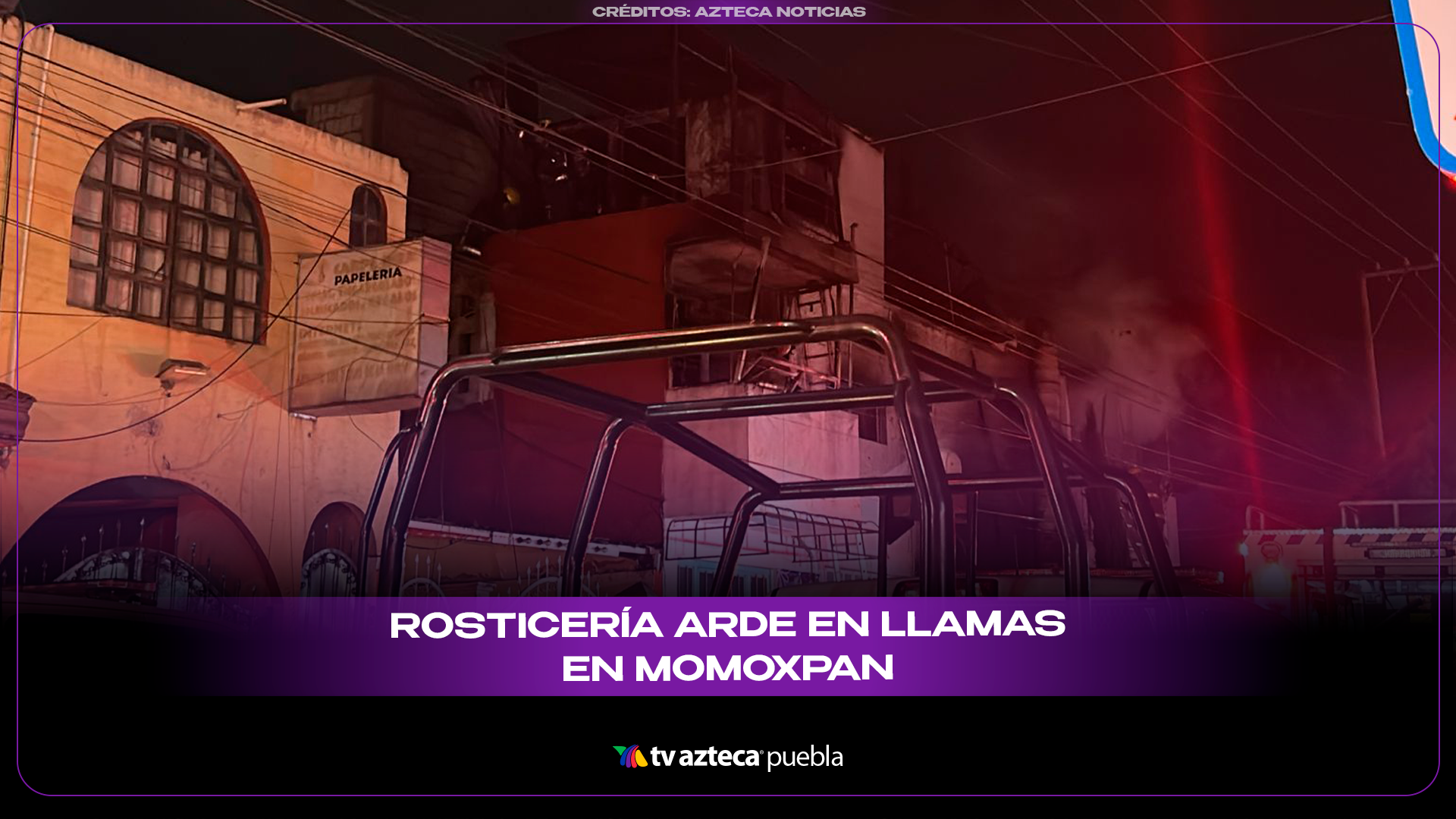 Incendio en rosticería de Santiago Momoxpan deja lesionados y moviliza a bomberos.