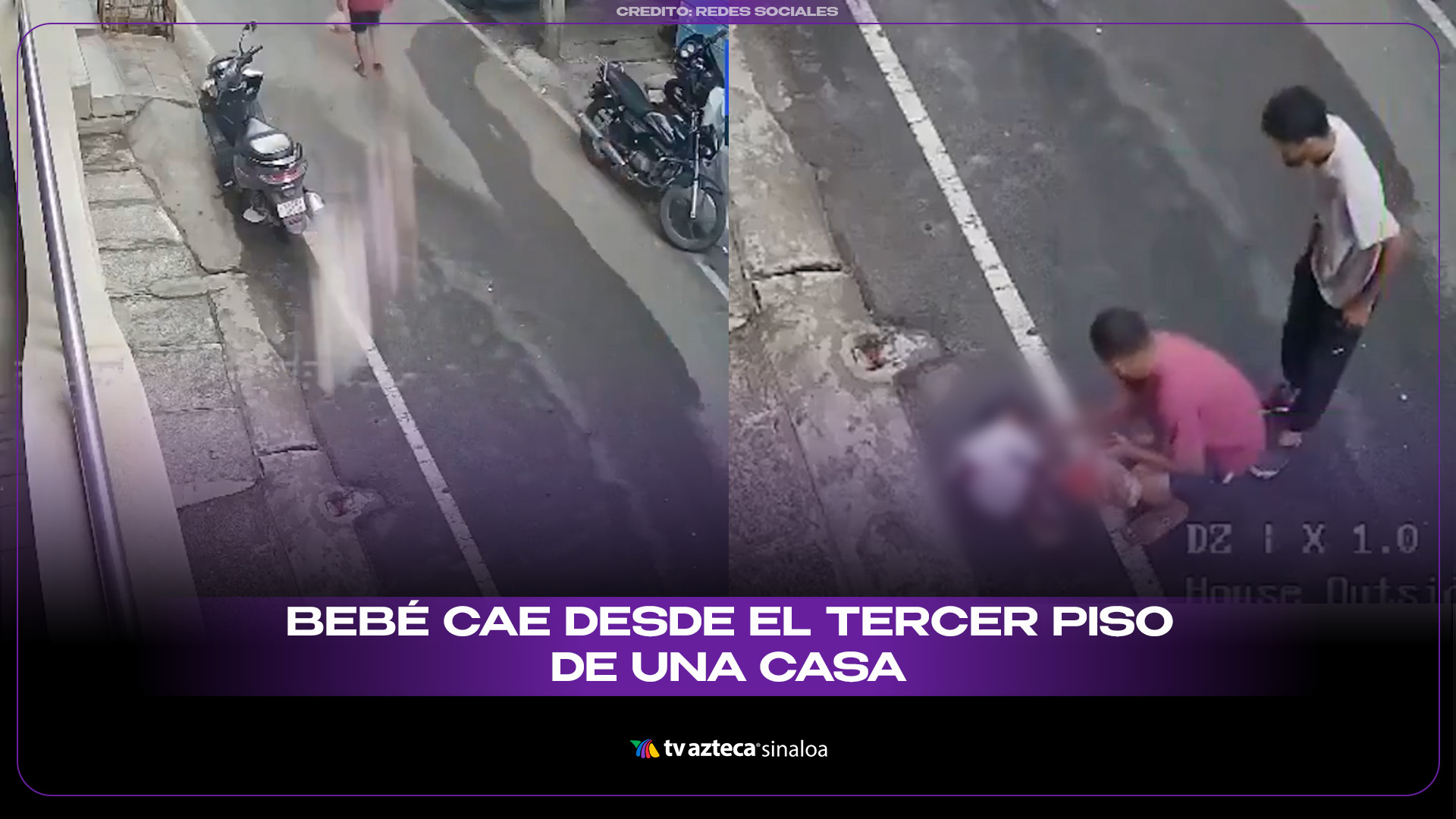 Bebé cae desde el tercer piso de una casa en India (VIDEO)