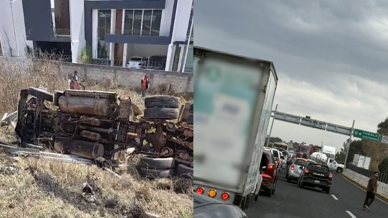 VIDEO: Conductor resultó herido tras accidente en el Libramiento Tlaxcala hoy; volcadura y caos vial