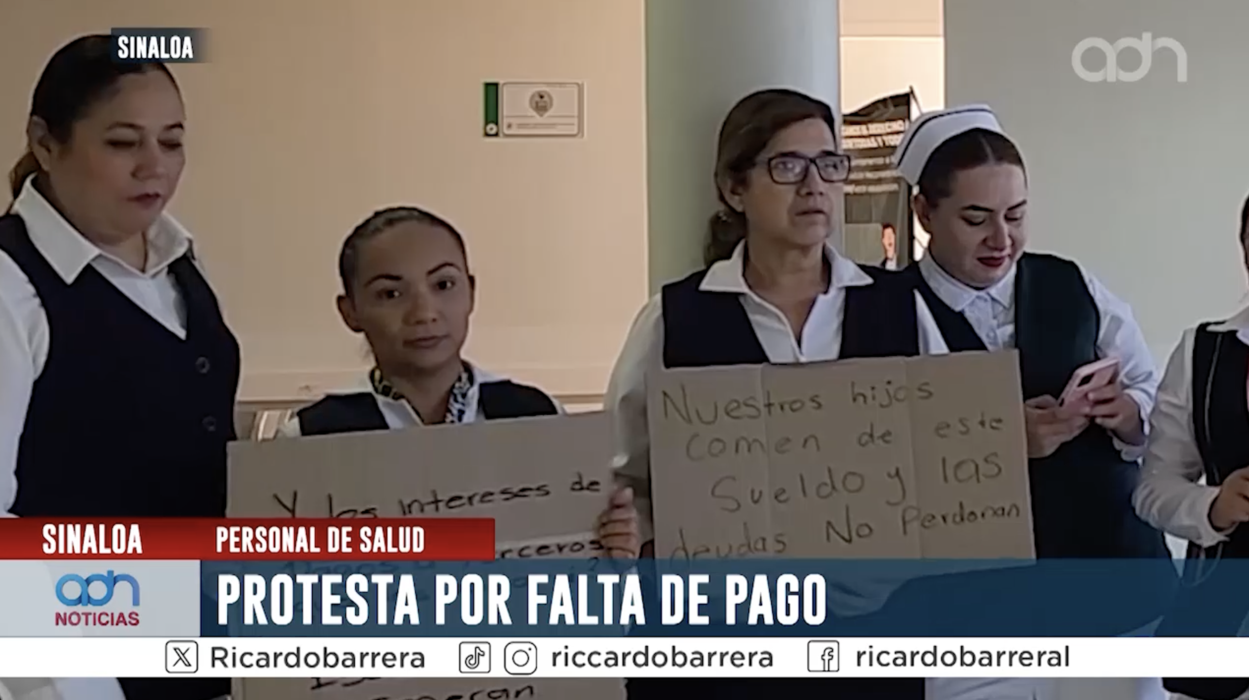 Personal de salud protesta por falta de pago en Culiacán (VIDEO)