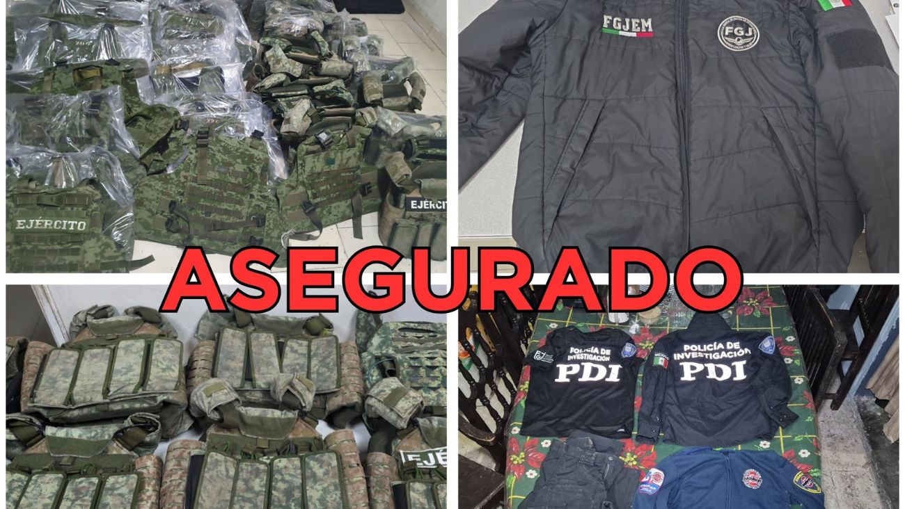 Desmantelan fábrica ilegal de uniformes de policía y del Ejército en Ecatepec