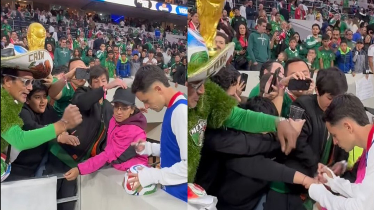 Álvaro Fidalgo se molesta con aficionado que le arrebató el plumón al firmar autógrafos tras México vs Portugal (VIDEO)