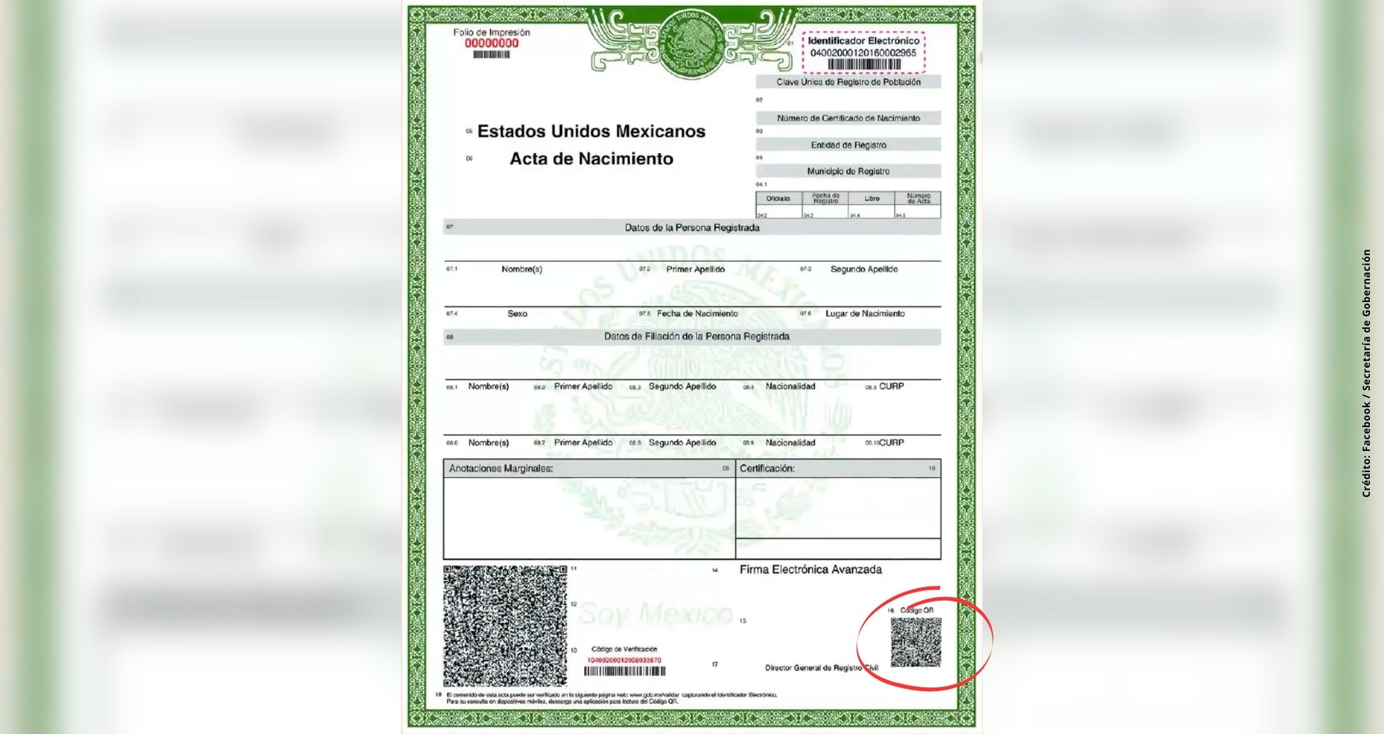 Cómo sacar el acta de nacimiento con código QR y descargar el PDF