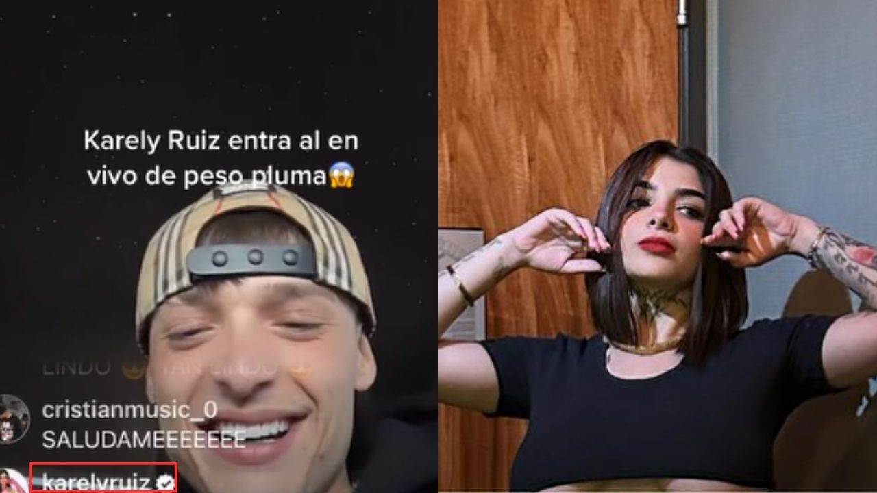 Karely Ruiz manda mensaje a Peso Pluma en vivo y lo pone nervioso VIDEO(01)