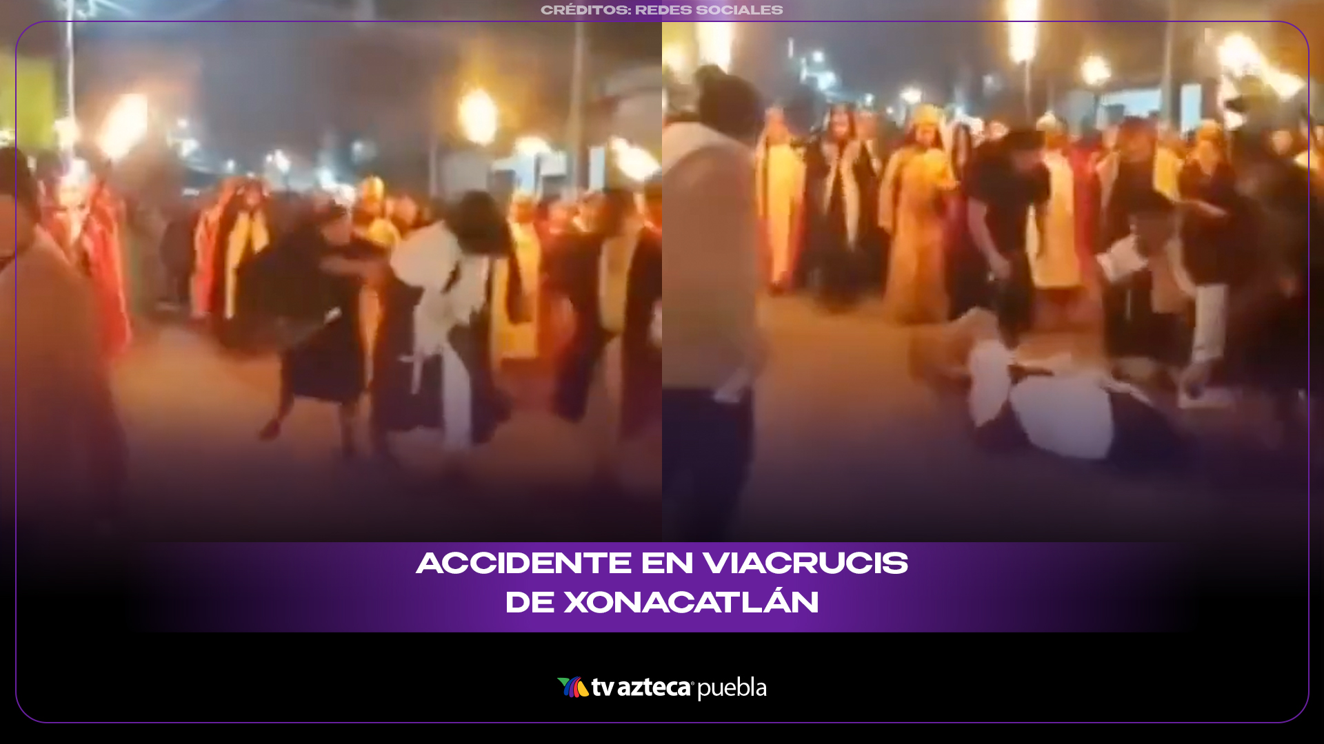 Susto en Viacrucis de Xonacatlán: joven que interpretaba a Jesús cae y termina lesionado