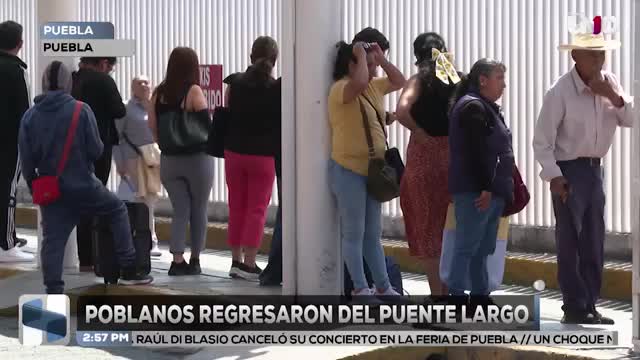 CAPU registró regreso masivo de poblanos tras puente largo de mayo
