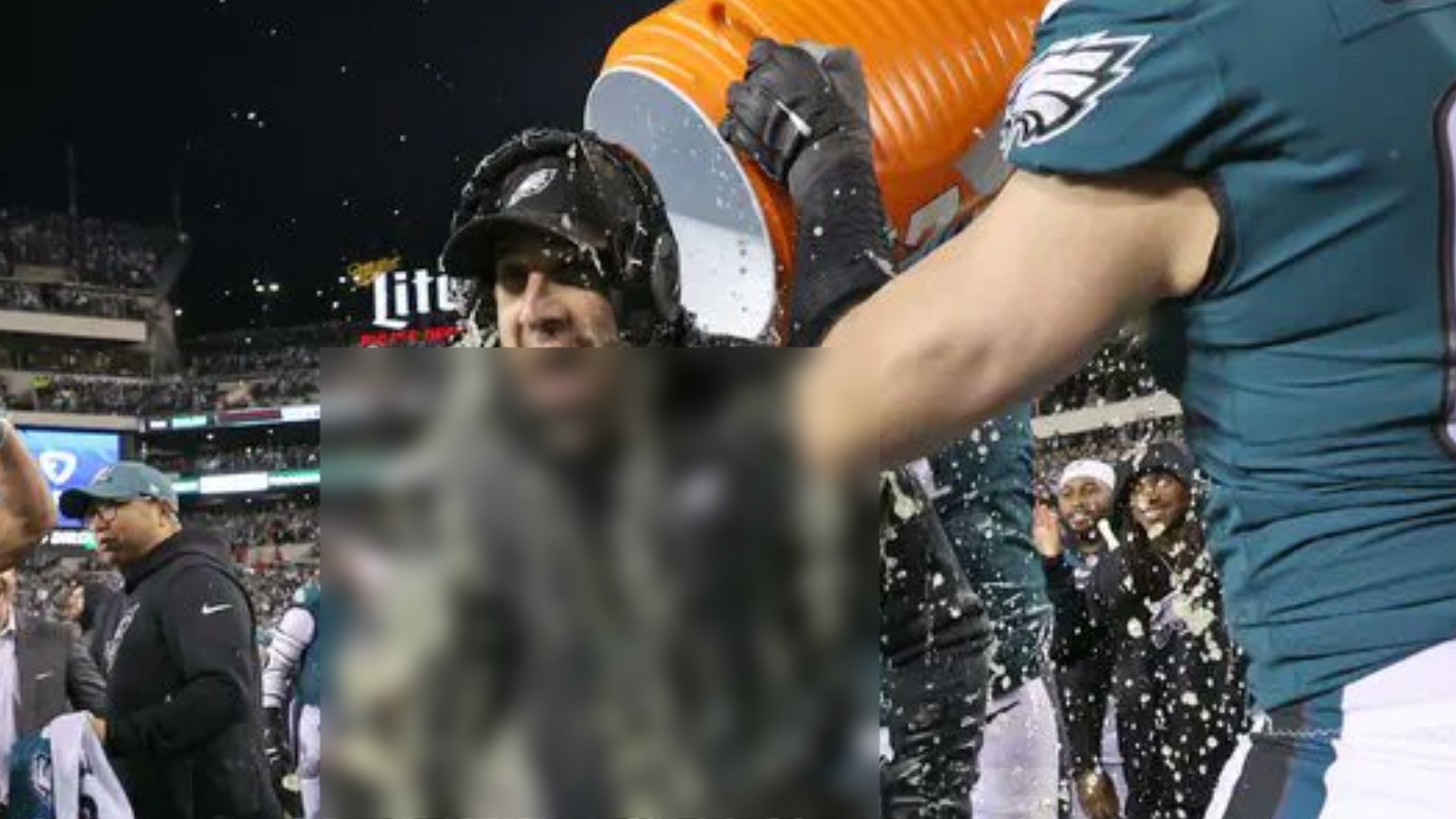 ¿De qué color fue el Gatorade que le aventaron a Kick Sirianni coach de