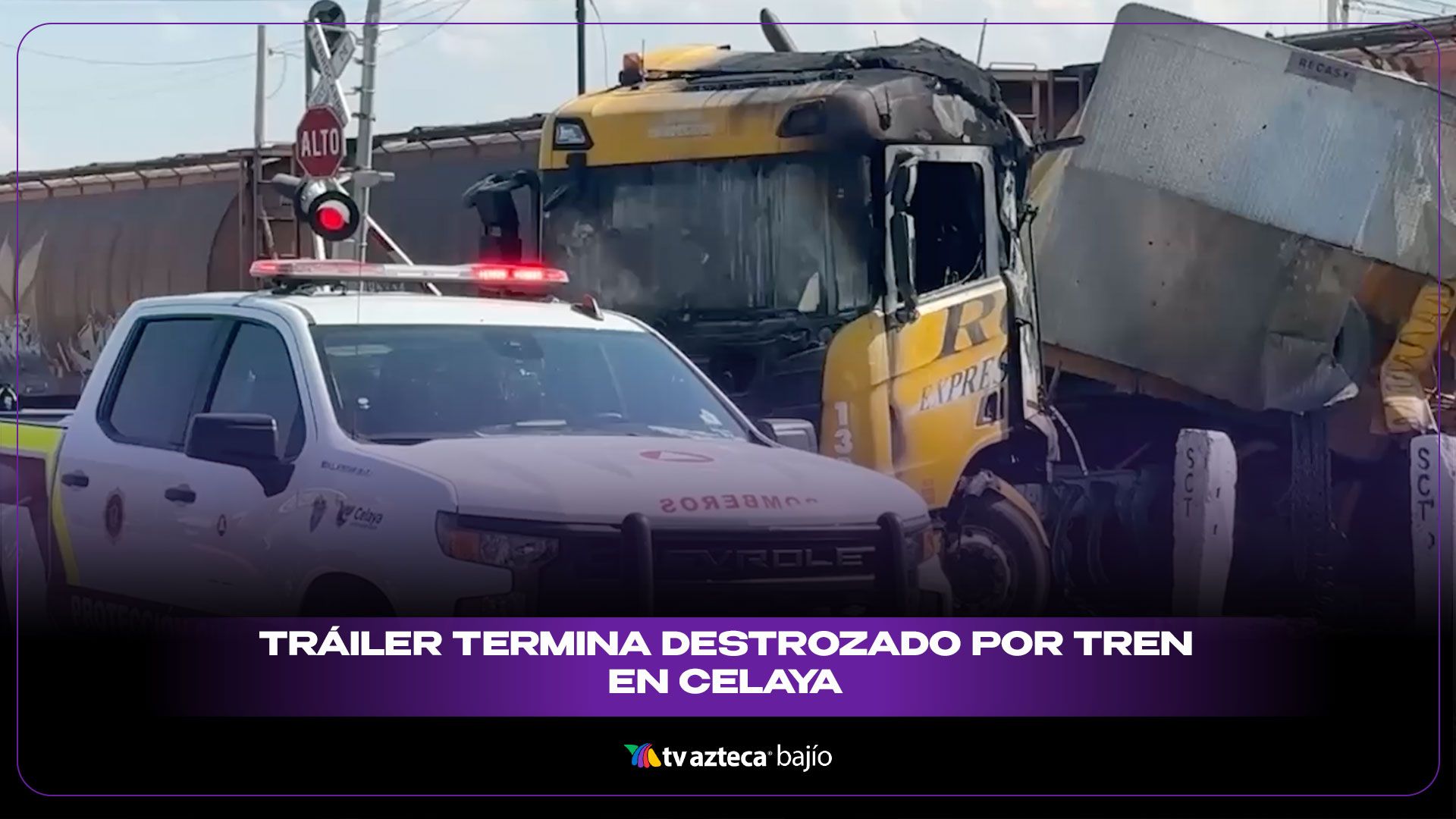 Tráiler intenta ganarle el paso al tren y es destrozado en carretera de ...