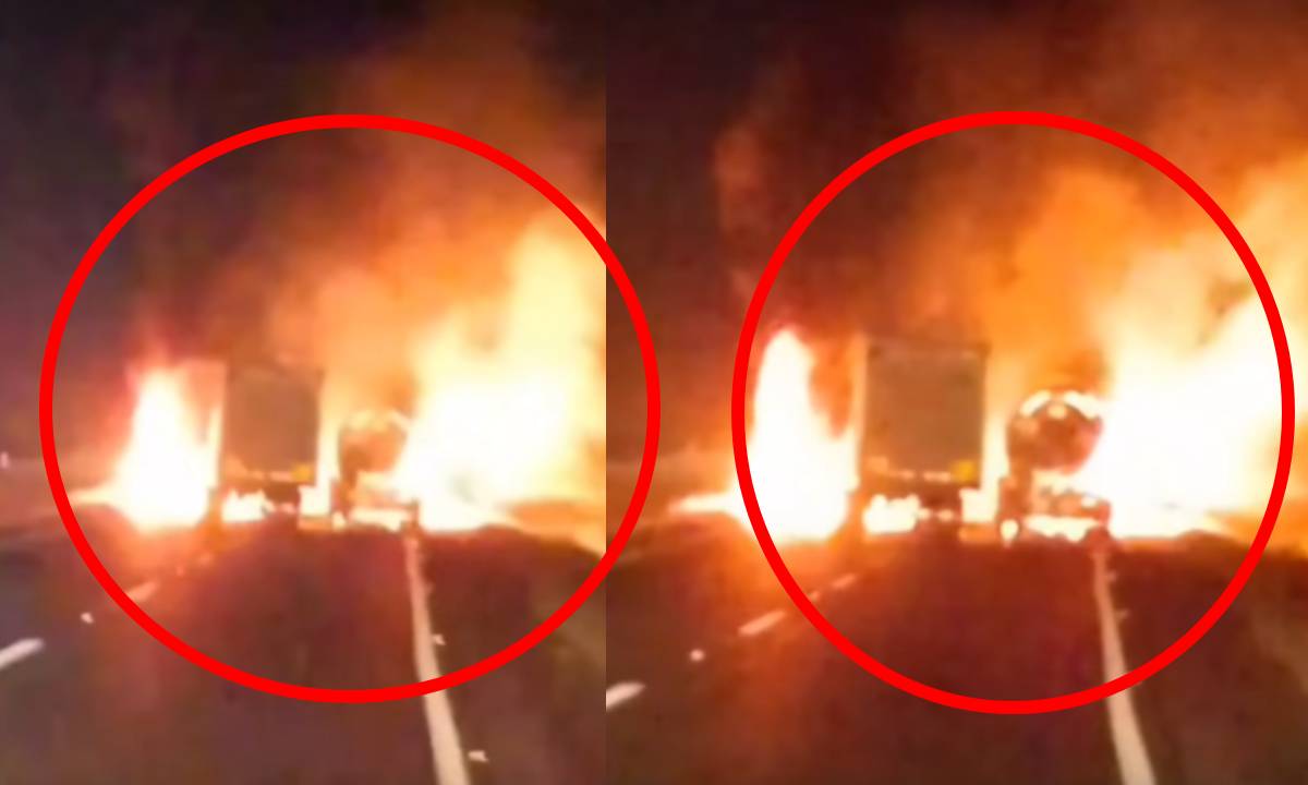 Video de fuerte choque e incendio en la autopista Córdoba - Veracruz