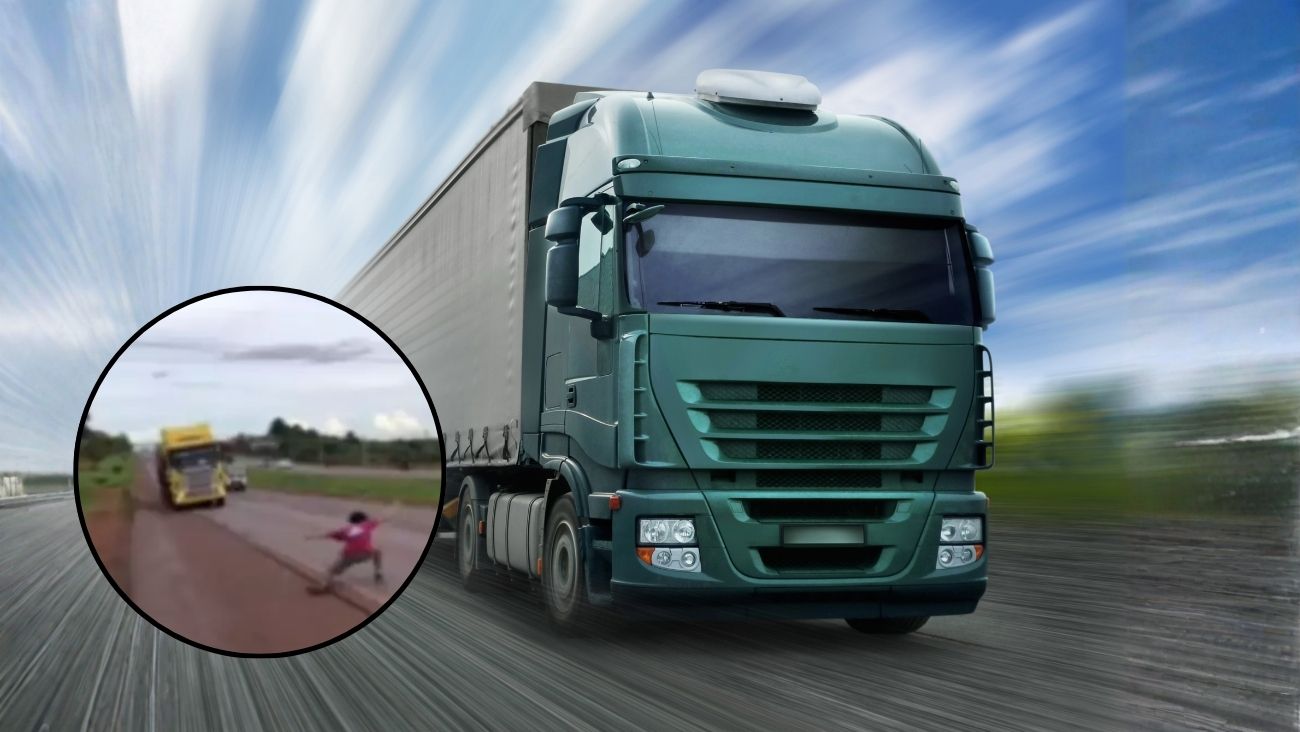 ¡Juego Zig Zag fuera de control! Tiktoker arriesga la vida al “torear” camiones en la carretera | VIDEO