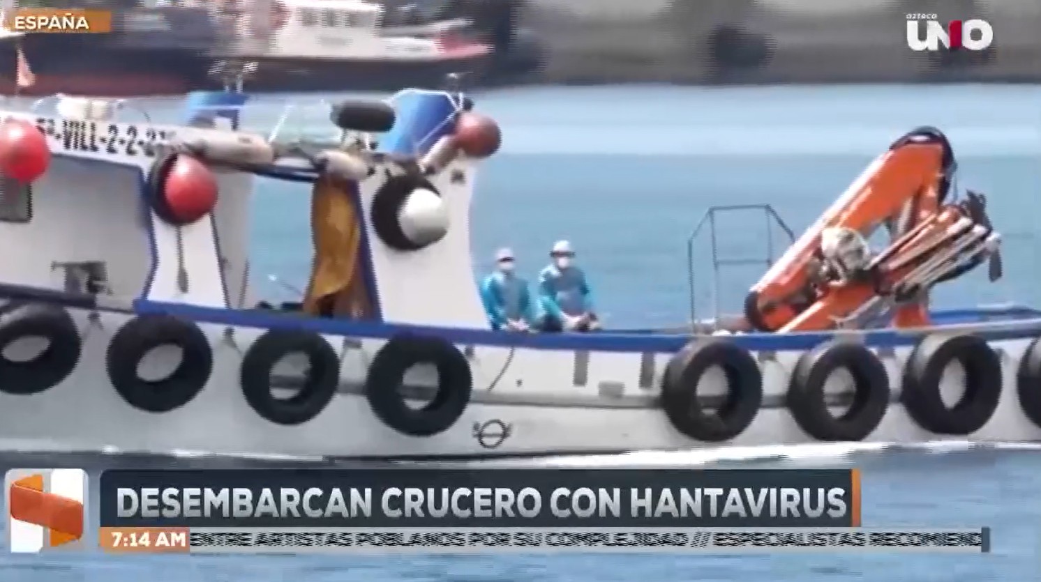 Crucero con hantavirus desembarca en Tenerife, España