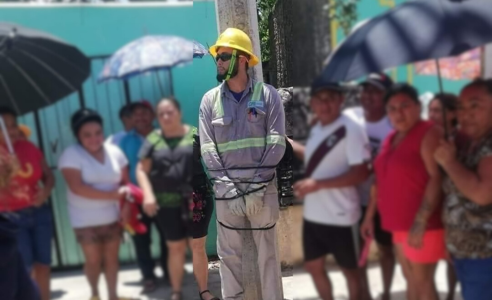 Empleado de la CFE fue amarrado en Yucatán por fallas en el servicio