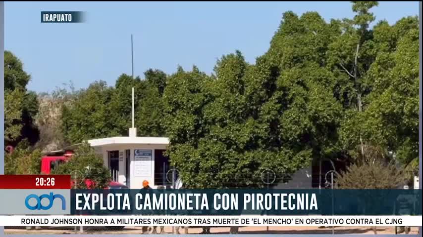 Camioneta se incendia y explota por pirotecnia en Irapuato