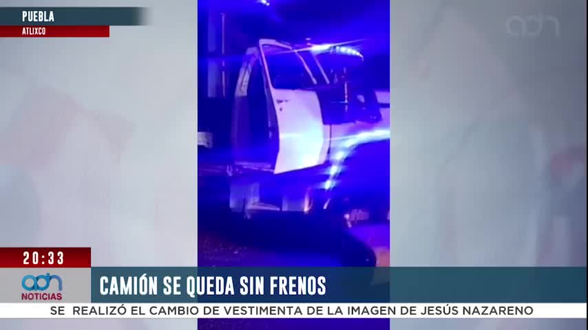 Camión sin frenos choca contra vehículo en carretera Atlixco–Atzizihuacán