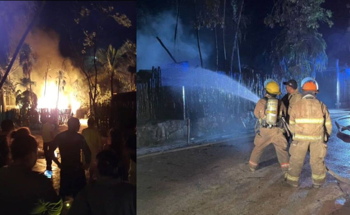 Se incendia palapa en la zona hotelera de Tulum