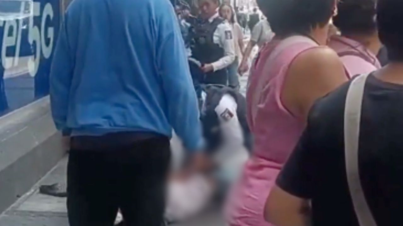 VIDEO: Movilización en el Centro Histórico tras presunta agresión con tíner hoy sábado