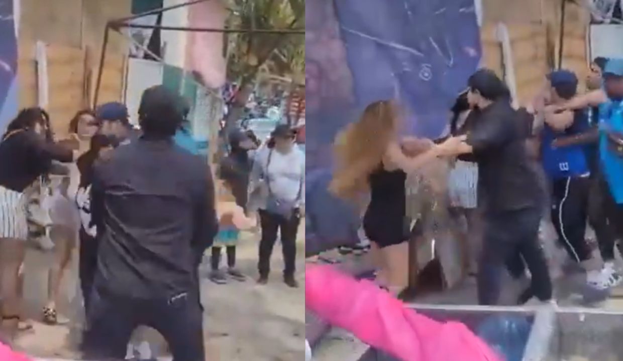 VIDEO: Captan pelea entre familia y grupo de comerciantes en plena Semana Santa