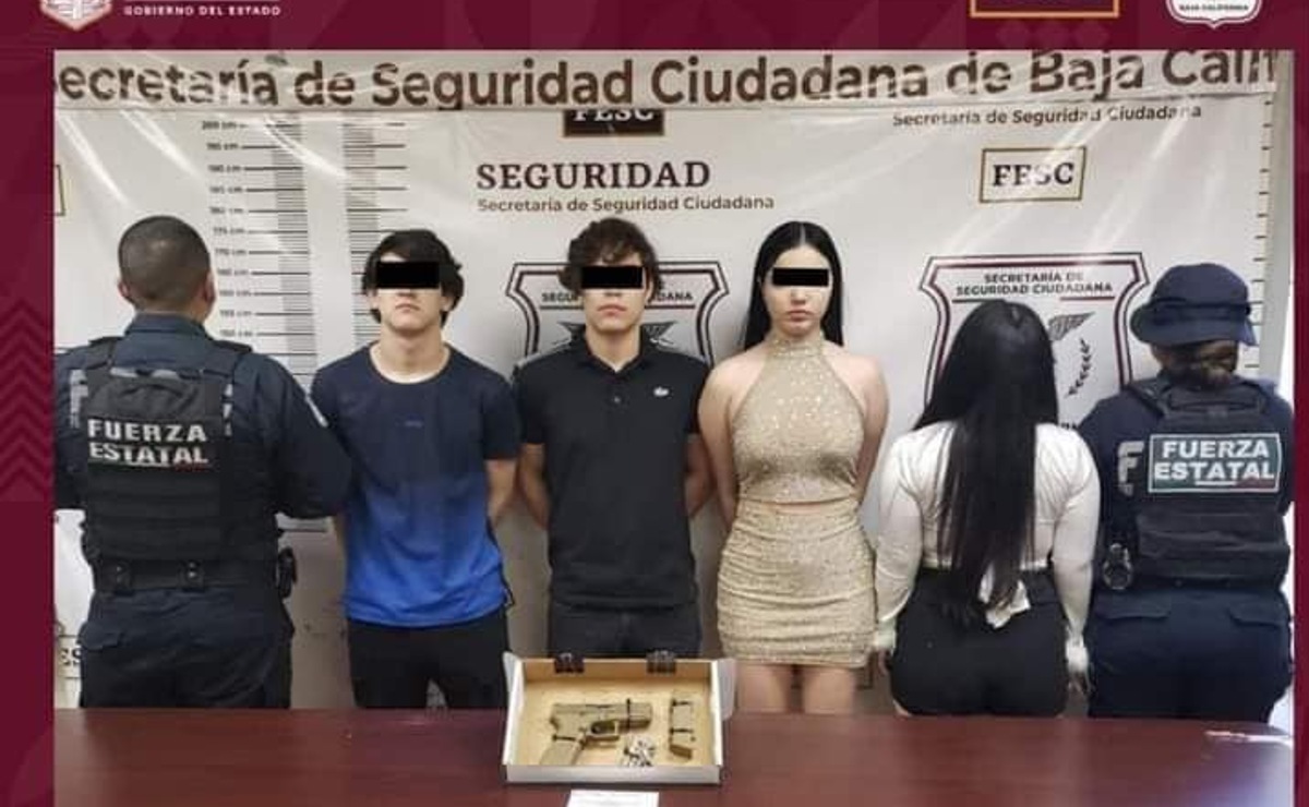 Detienen a 4 jóvenes por portación de arma de fuego en Baja California