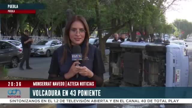 Vehículo eléctrico se vuelca en la 43 poniente y 2 sur