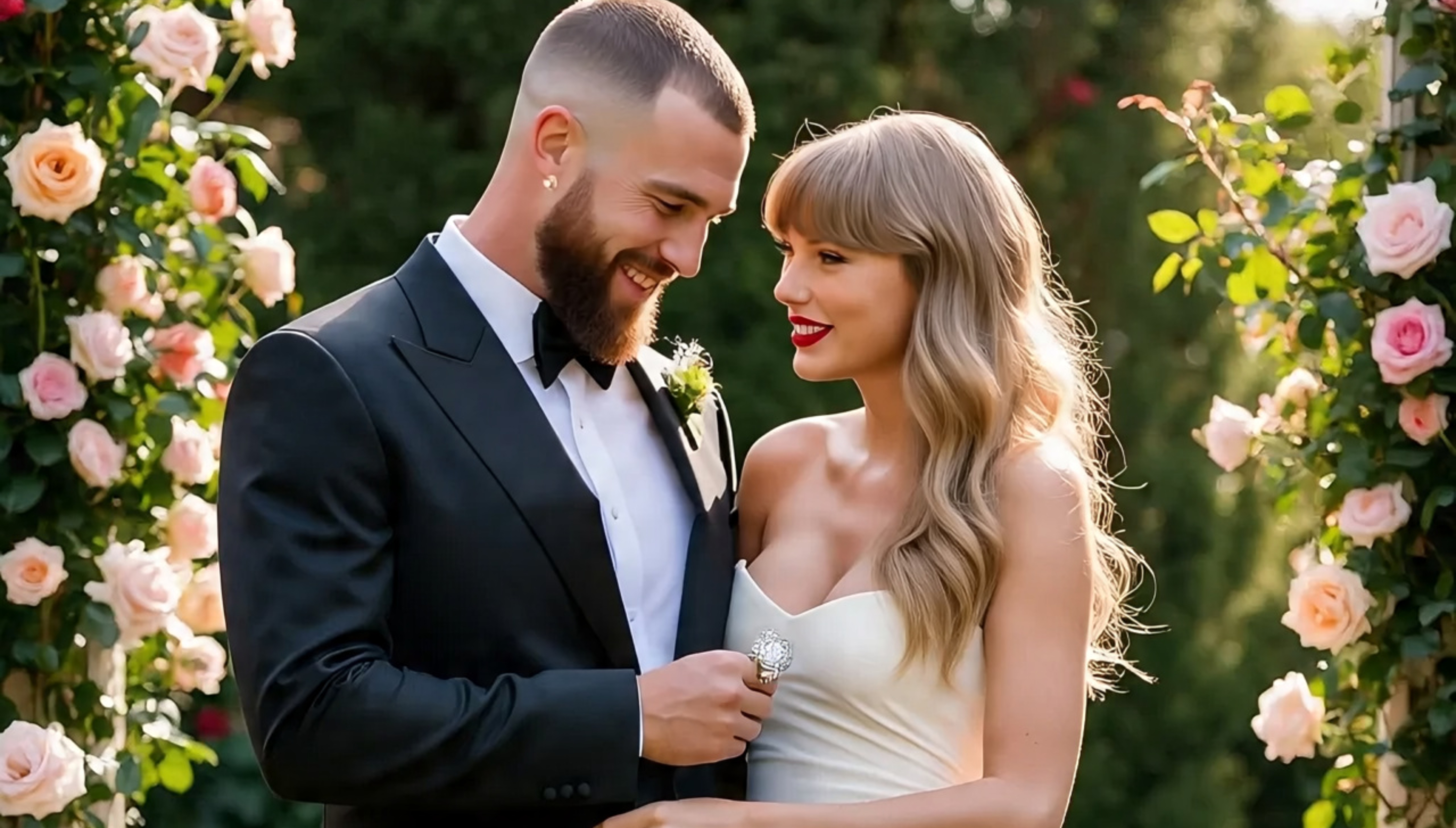 Se casan! Taylor Swift y Travis Kelce anuncian su compromiso tras dos años  de noviazgo, image size:5938x3375