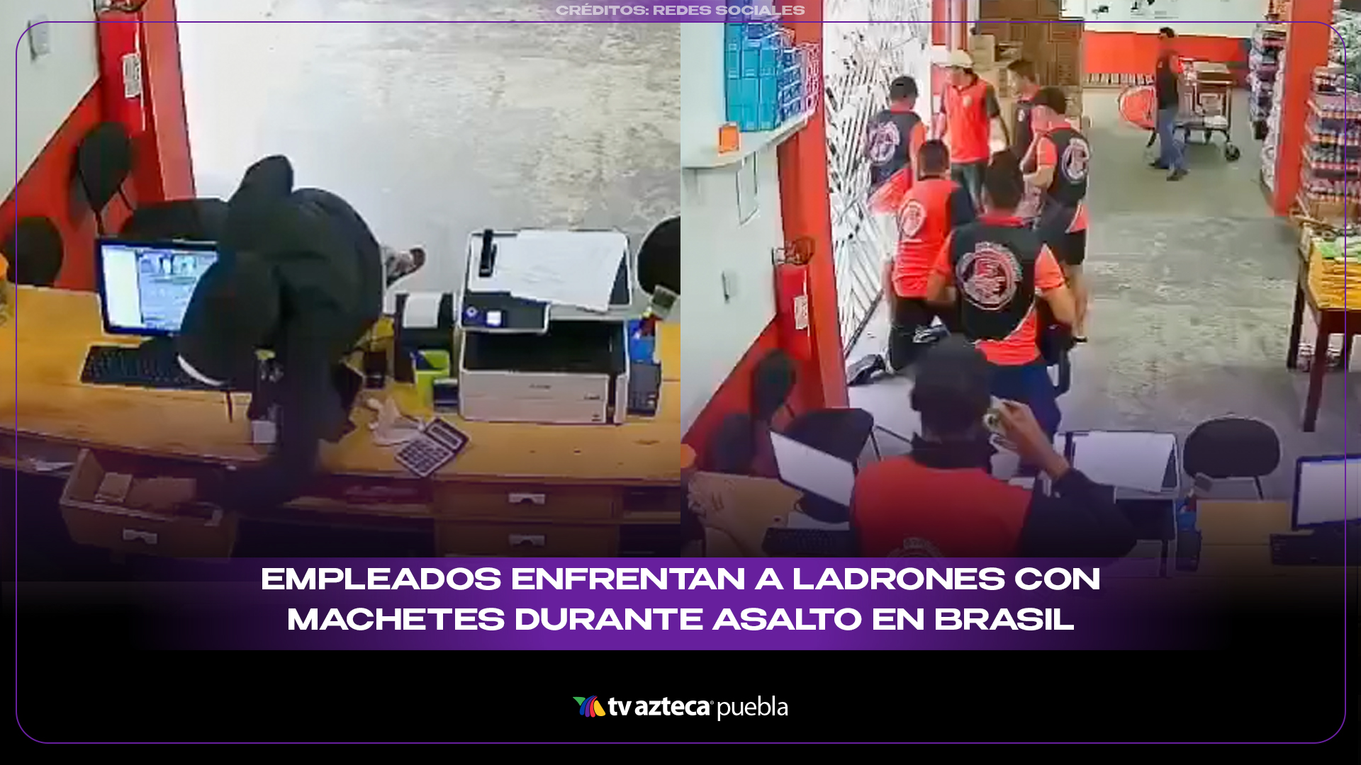 Empleados enfrentan a ladrones con machetes durante asalto en Brasil