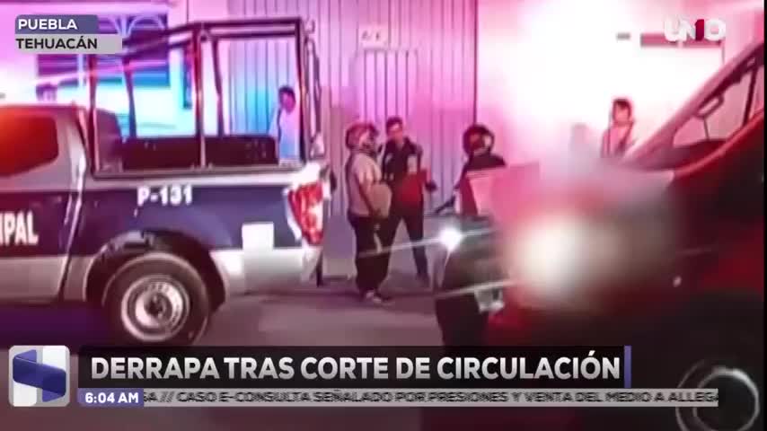 Mujer resulta lesionada tras derrapar por corte de circulación